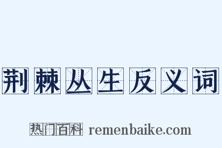 荆棘丛生反义词是什么意思的图片